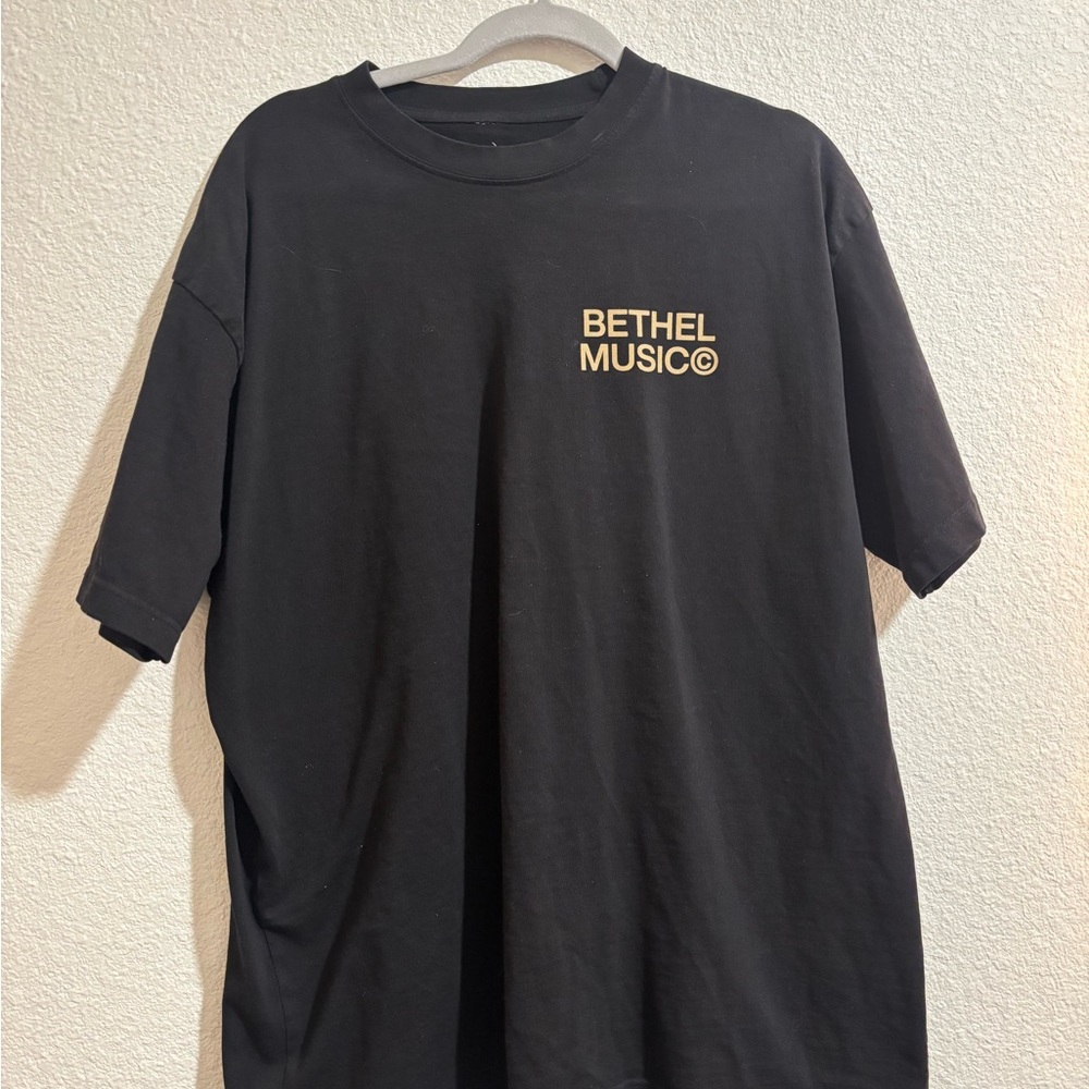 Black Short Sleeve Tee with Gold Logo